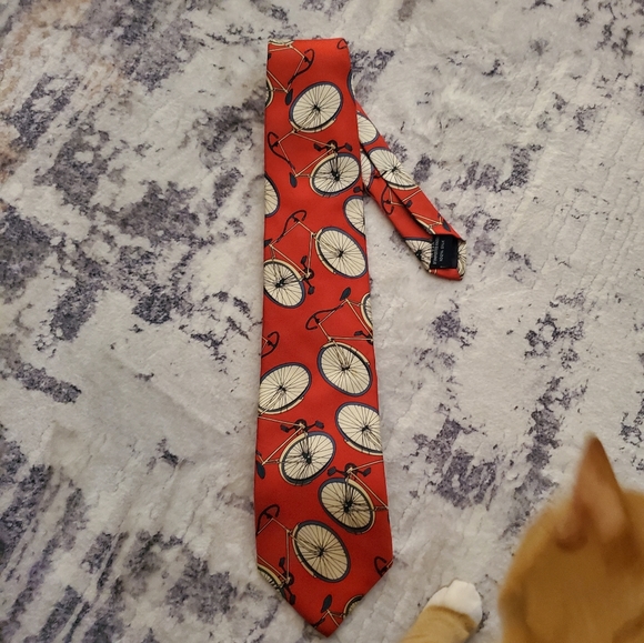 Lands' End Red Silk Men's Bicycle Tie - biking, cycle, Excellent conditi… - Picture 6 of 13